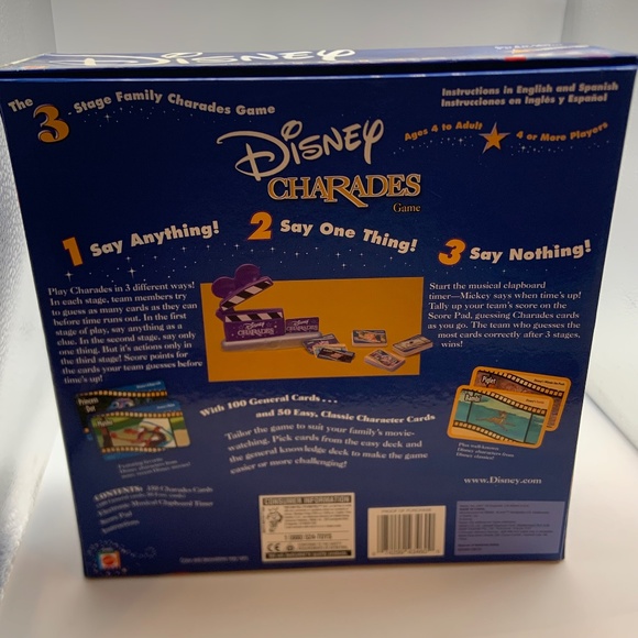 Disney Family Charades Game w/ Electronic Musical Clapboard Timer Mattel 2001 - Picture 10 of 15